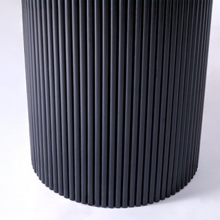 Kelby Natural Marble Round Dining Table With Black Wooden Legs