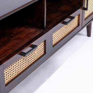 Abby Natural Rattan and Mango Wood TV Unit 180CM