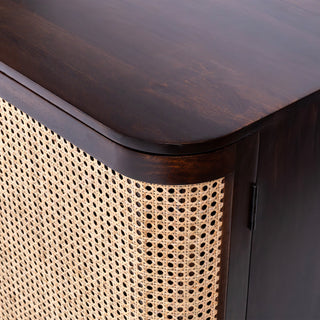 Abby Natural Rattan and Mango Wood 3 Door Sideboard 150CM