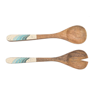 Nautical Serving Spoon Set of 2 - Mango Wood