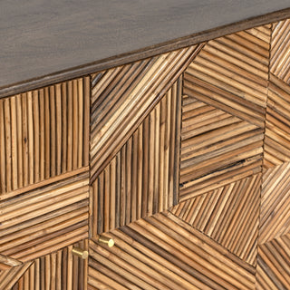 Tulip Mango Wood Buffet With Bamboo Inlay