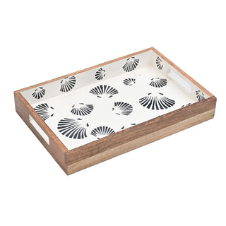 Clam Mango Wood Serving Tray