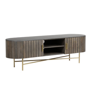 Piano Mango Wood TV Unit - Ash Grey
