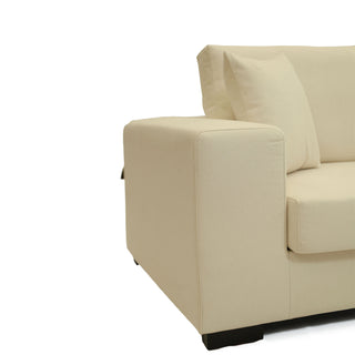 Manhattan 2 Seater Woven Fabric Sofa - Ivory