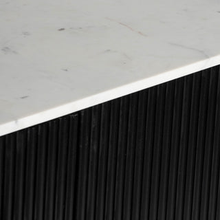 Kelby Natural Marble Top Buffet With 2 Drawers - Black