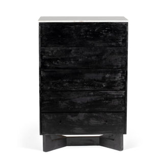 Bondi Natural Marble Top Tallboy With 5 Drawers