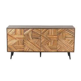 Tulip Mango Wood Buffet With Bamboo Inlay