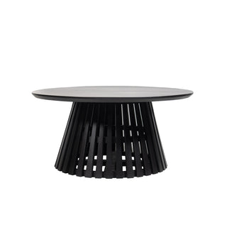 Kavos Mango Wood Round Coffee Table - Black