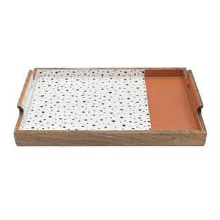 Polka Mango Wood Serving Tray with Handle