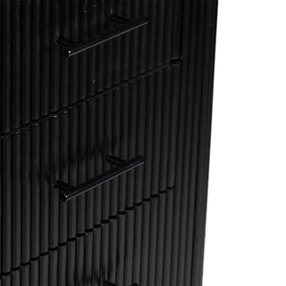 Kelby Natural Marble Tallboy With 4 Drawers - Black