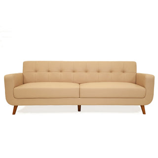 Bruno 3 Seater Leather Sofa - Off-White