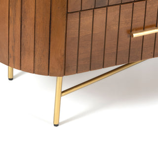 Piano Mango Wood Dresser With 6 Drawers- Natural