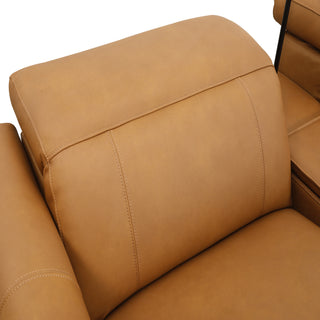Bronte Genuine Leather lounge with Electric Recliners, Electric Headrests & Console