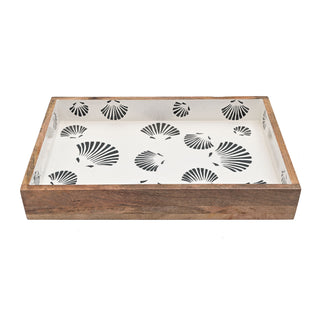 Clam Mango Wood Serving Tray