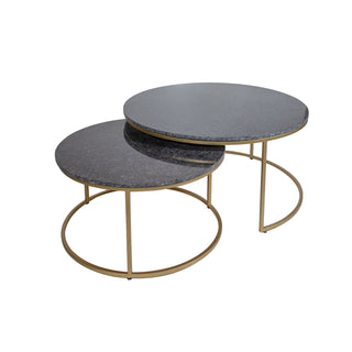 Albion Natural Black Marble Top Nested Coffee Table Set