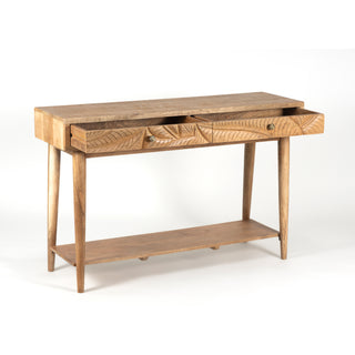 Canopy Hand- Carved Console Table W/2 Drawers