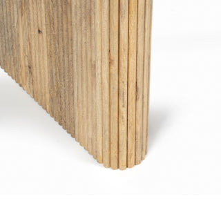 Kelby Natural Marble Dining Table With Natural Wooden Legs