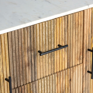 Kelby Natural Marble Top Buffet With 2 Drawers - Natural Finish