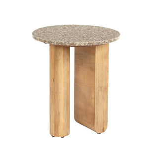 Logan Natural Marble Round Side Table