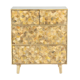 Carve Hand-Carved Tallboy With 4 Drawers