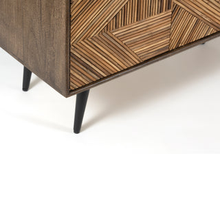 Tulip Mango Wood Buffet With Bamboo Inlay