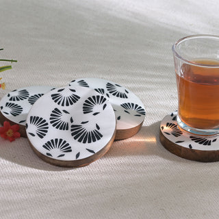 Clam Coaster Set Of 4 - Mango Wood