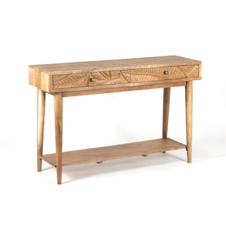 Canopy Hand- Carved Console Table W/2 Drawers