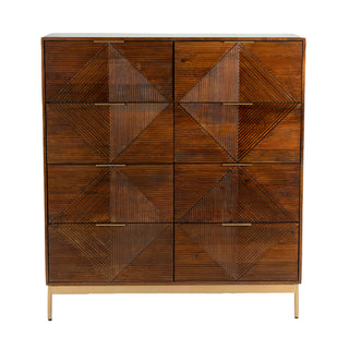 Mahogany Mango Wood Tallboy With 8 Drawers