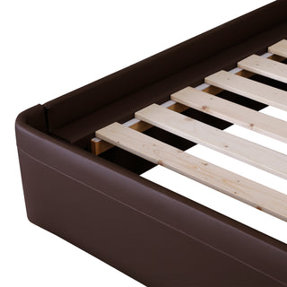 Addison Leather Queen Bed  - Chocolate