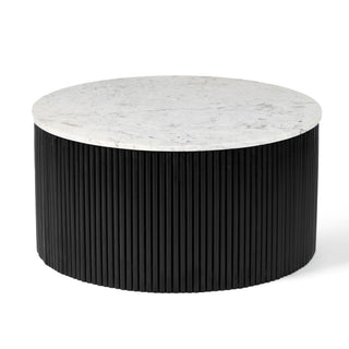 Kelby Natural Marble Coffee Table - Black