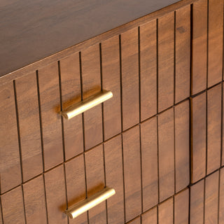 Piano Mango Wood Dresser With 6 Drawers- Natural