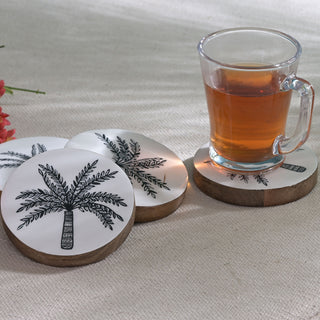 Palm Coaster Set Of 4 - Mango Wood