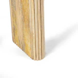 Kelby Natural Marble Top Console Table with Wooden Legs - Natural Finish