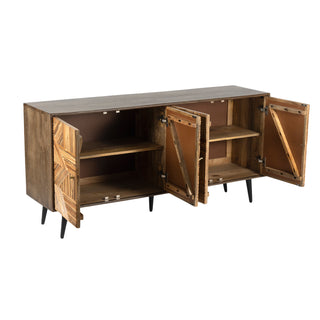 Tulip Mango Wood Buffet With Bamboo Inlay