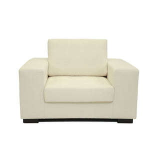 Manhattan 1 Seater Woven Fabric Sofa - Ivory