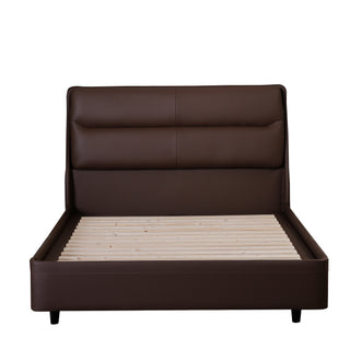 Addison Leather Queen Bed  - Chocolate