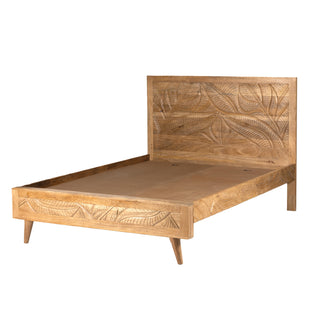 Canopy Hand-Carved Mango Wood Queen Bed