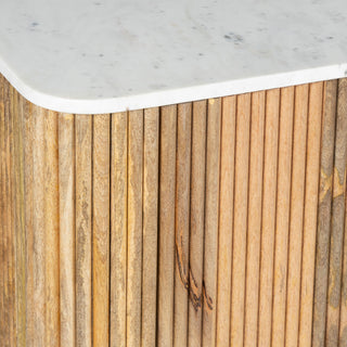 Kelby Natural Marble Top Buffet With 2 Drawers - Natural Finish