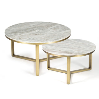 Olive Nested Natural Marble Coffee Table