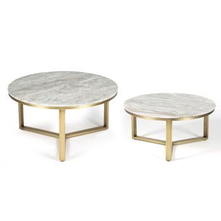 Olive Nested Natural Marble Coffee Table