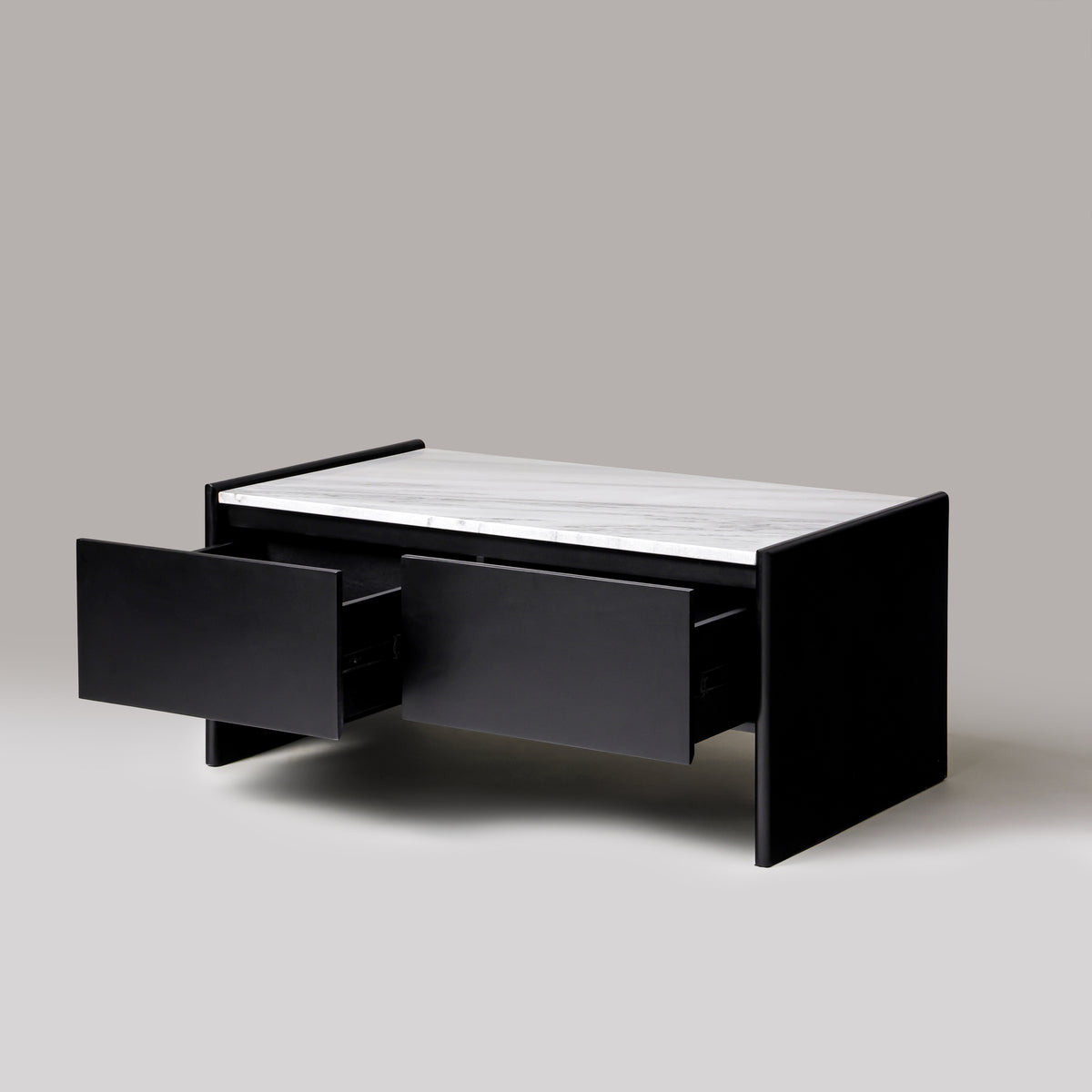 Ares coffee table showing solid slab end panels