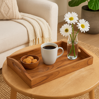Ayla Mango Wood Serving Tray with Handle