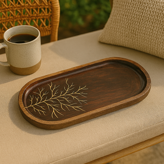 Glint Oval Platter - Mango Wood