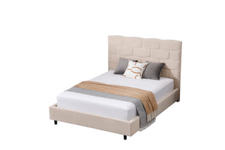 Elliot Velvet Queen Bed - Sand