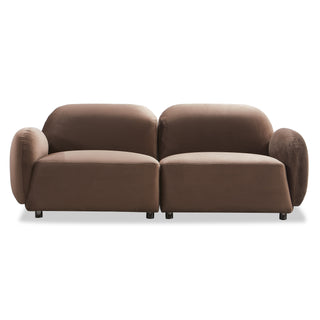 Luna 2 Seat Velvet Fabric Sofa - Chocolate