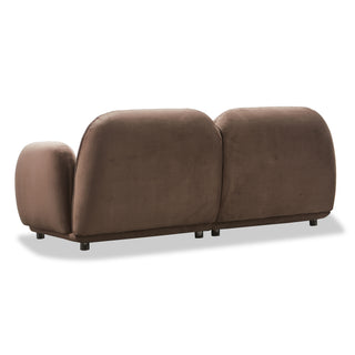 Luna 2 Seat Velvet Fabric Sofa - Chocolate