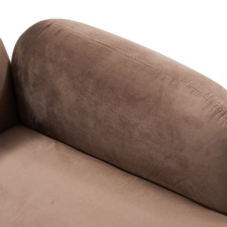 Luna 2 Seat Velvet Fabric Sofa - Chocolate