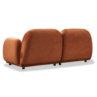 Luna 2 Seat Velvet Fabric Sofa - Rust