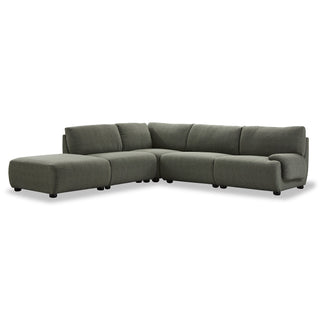 Denver Boucle Modular LHF Chaise Sofa - Green