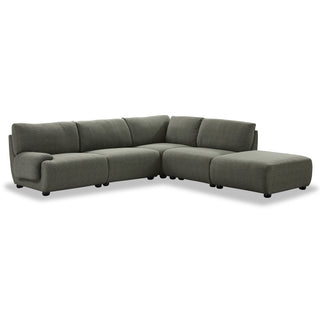 Denver Boucle Modular RHF Chaise Sofa - Green